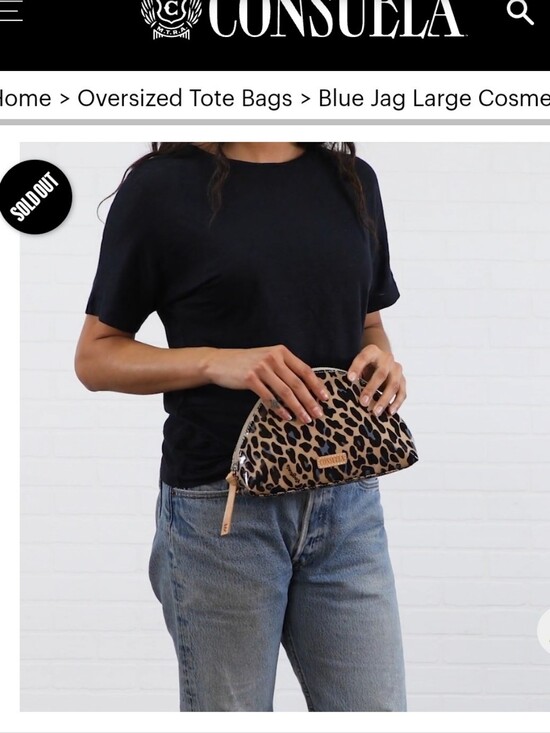 Consuela Handbags - Leopard Print Dome Cosmetic Case in Beige and Black *SOLD OUT ONLINE*